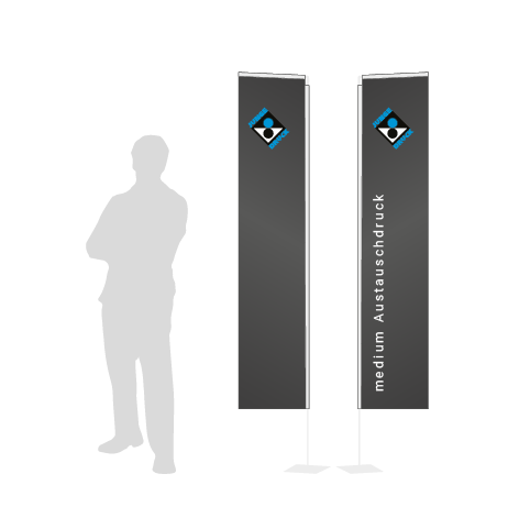 Beachflag Rechteck Austauschdruck | Medium (300 cm) | beidseitig bedruckt