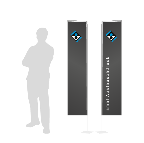 Beachflag Rechteck Austauschdruck | Small (200 cm) | beidseitig bedruckt