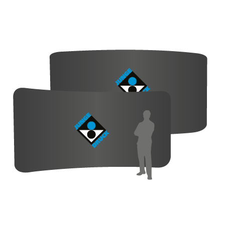 Textilwand ALU | 600er gebogen | beidseitig bedruckt