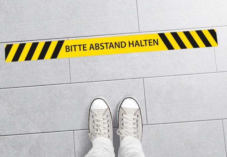 Aufkleber Abstand