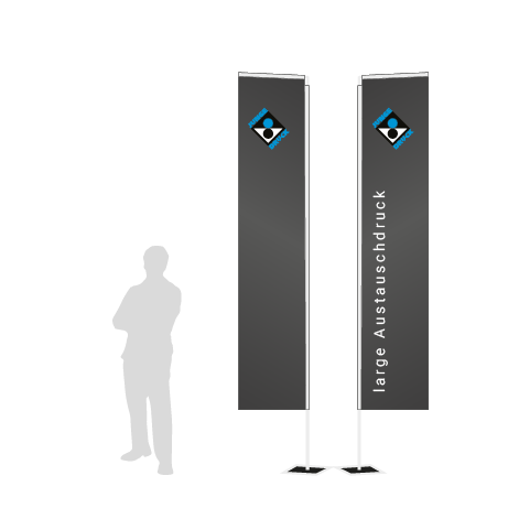 Beachflag Rechteck Austauschdruck | Large (400 cm) | beidseitig bedruckt