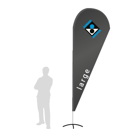 Beachflag Drop | Large (350 cm) | einseitig bedruckt